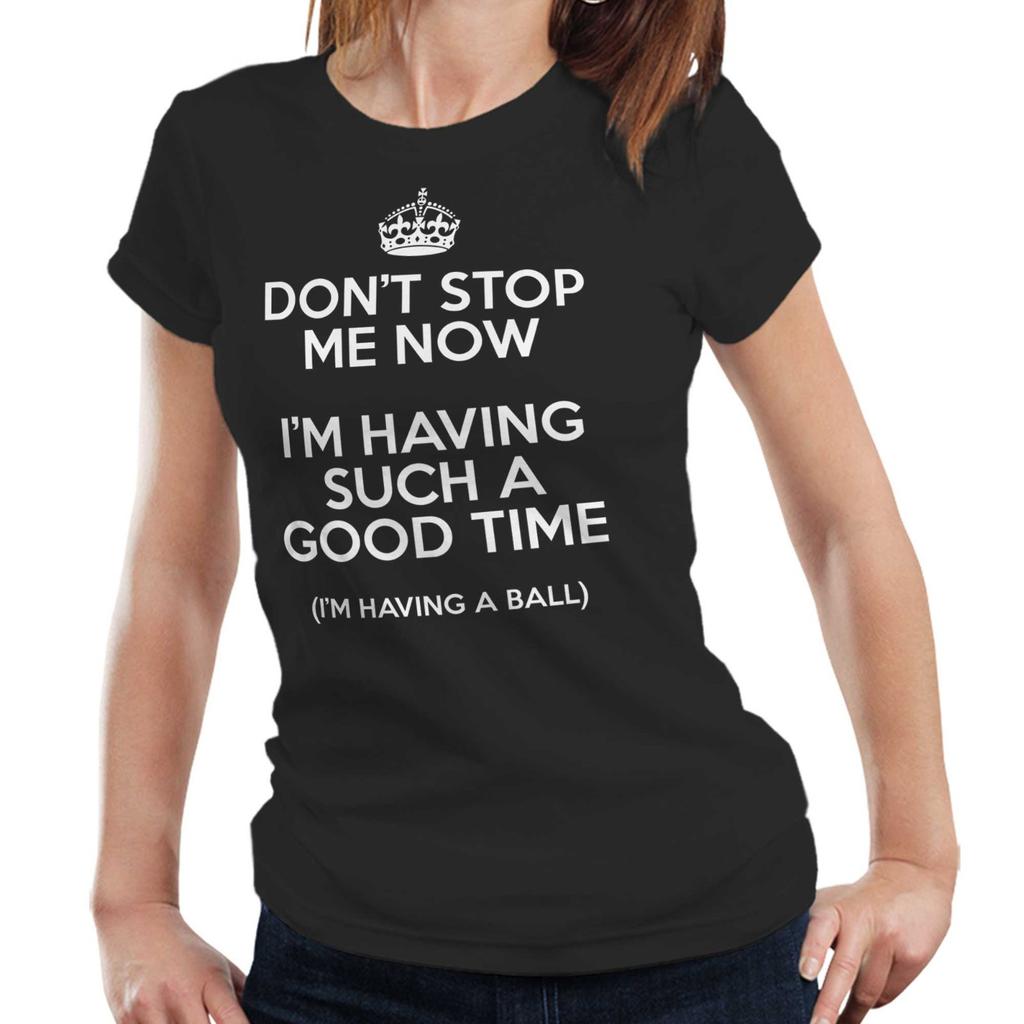 Music Lyrics TShirt Freddie Mercury Dont Stop Me Now Funny Ladies Tee