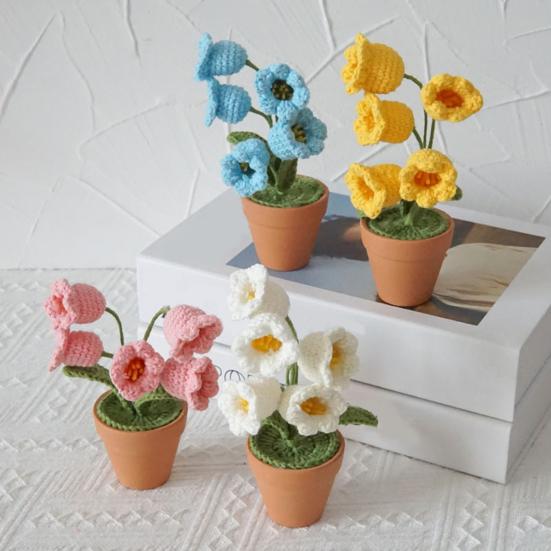 Тканые горшечные растения ручной вязки, мини-горшки для растений, связанные крючком, долговечны, легко моются, для украшения дома