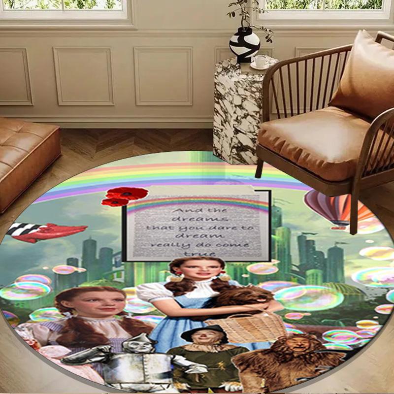 Wonderful Wizard Adventure Round Rug for Livingroom,Bedroom, Palyroom, Chair Rug, Area rug, Circle Carpet, Large Size Fan Christmas gift