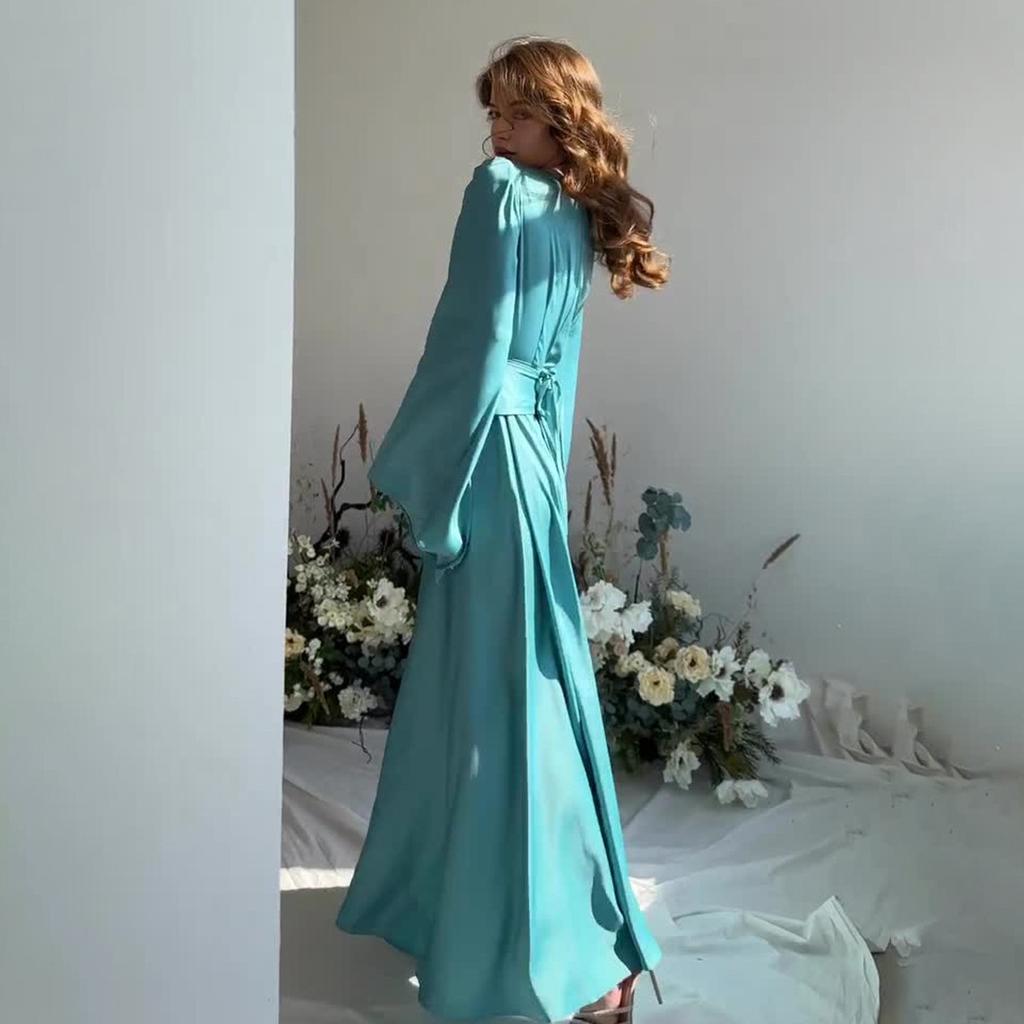 GMXIA Осенняя отделка и ромбовидная отделка талии, расклешенные рукава, демонстрирующие девчачье платье