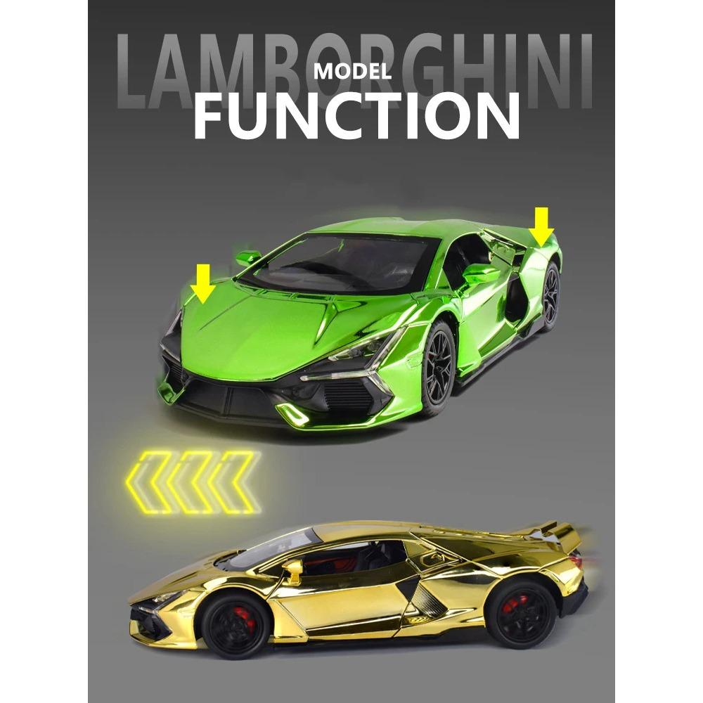 1/24 Lamborghini Revuelto Electroplate Alloy Car Diecasts & Toy Vehicles Metal Toy Model Sound and Light Collection Kids Toy