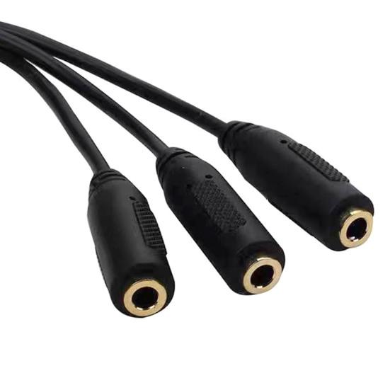 3.5MM Audio Splitter Cable Plated Connector Male To Female 1 Input 3 Output Stereo Jack