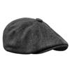 Unisex Casual Beret Wool Blend Striped Gentleman Flat Top Newsboy Hat Outdoor Sports Sunscreen Hat