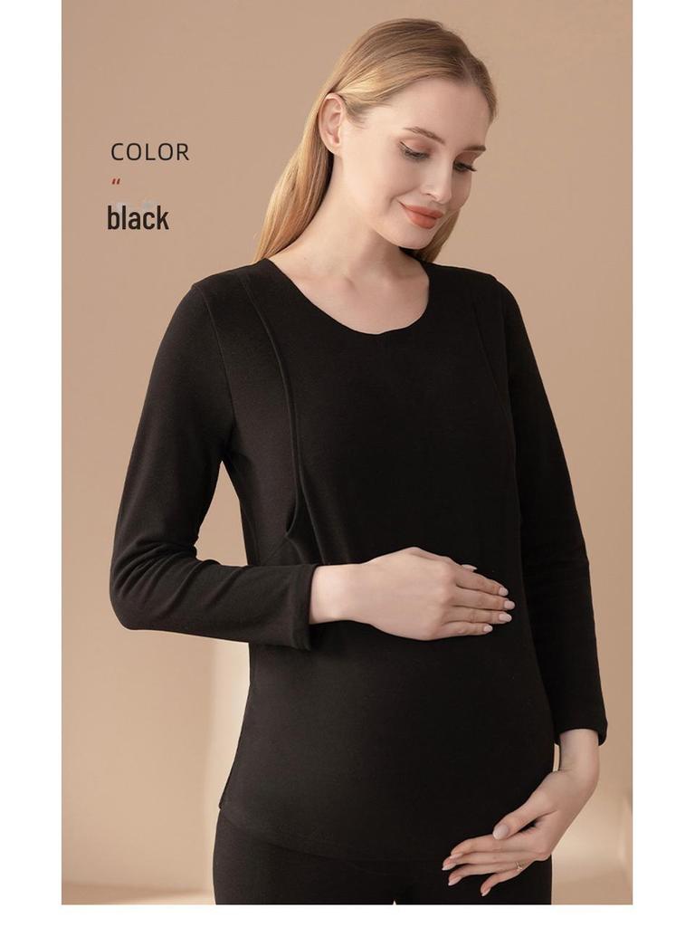 Женский самонагревающийся бархатный термотоп для беременных - Осенняя одежда для кормящих мам