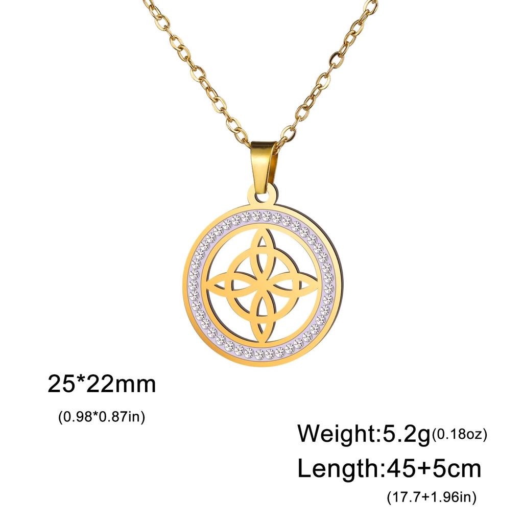 Skyrim Колдовство Ведьма Узел Ожерелье Из Нержавеющей Стали Прозрачный Циркон Круглый Подвеска Ожерелья Амулет Викка Ювелирные Изделия Подарок На День Рождения