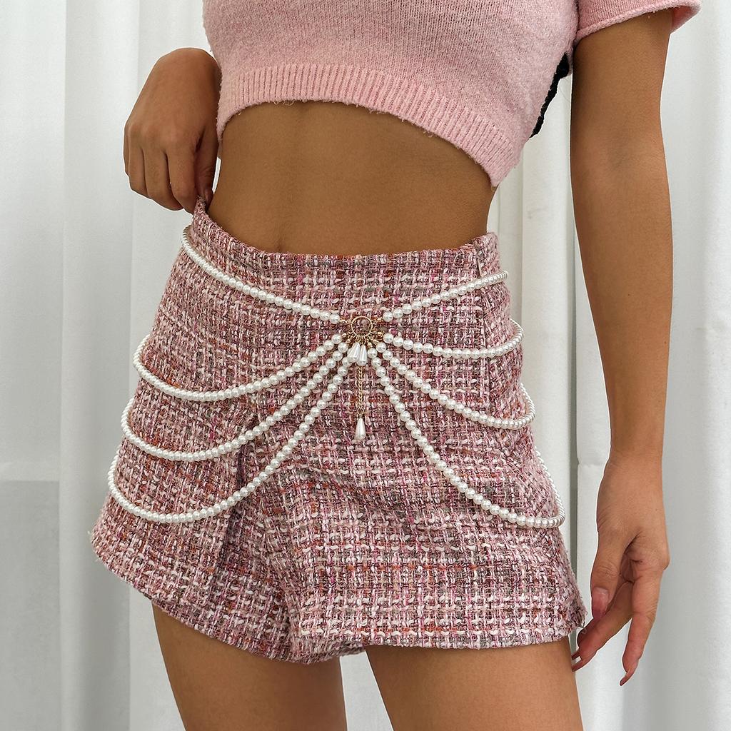 Ingemark Luxury Imitation Pearl Waist Belly Belt Chain for Women Summer Bikinis 2026 Hip Hop Jeans Dress Waistband Body Jewelry