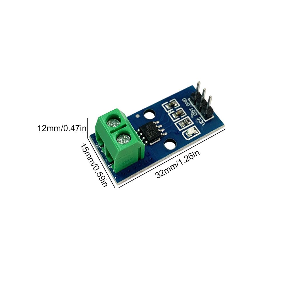 ACS712 Hocheffizienter Hall-Stromsensormodul-Detektor DC5V Für Arduino (20A)