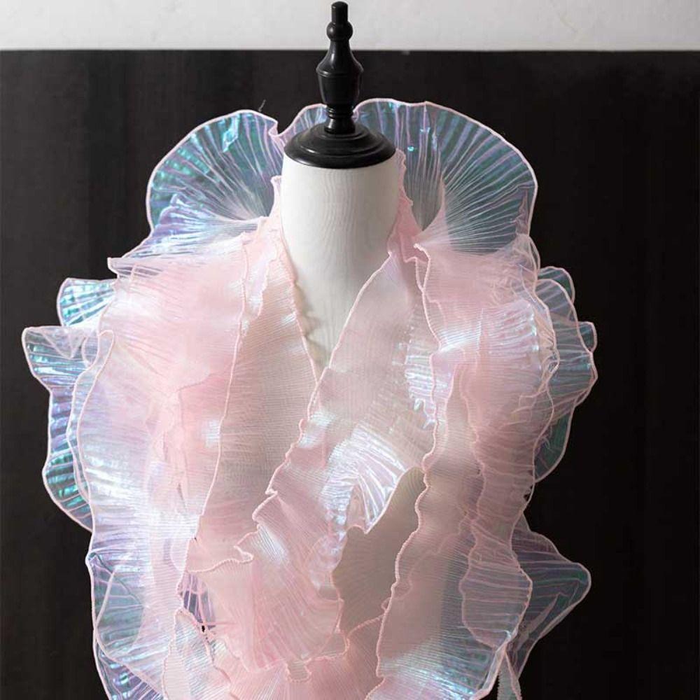 Mermaid Color Pleated Lace Ribbon 1 Yard DIY Sewing Material New Clothing Supply
