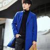 Men's Trench Coat Lapel Long Sleeve Solid Color Single Breasted Coat Men's British Style Mid Length Coat