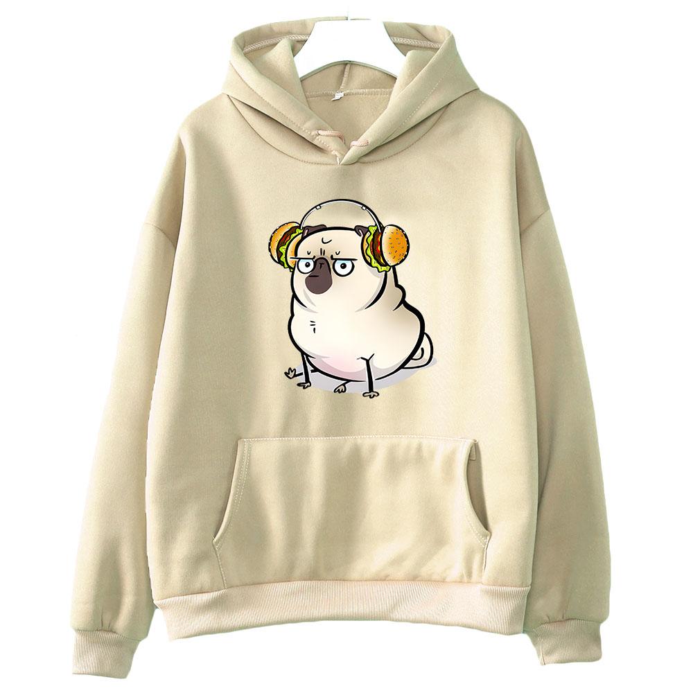 Pug Dog Anime Clothes Manga/Comic Hoody Harajuku Fashion Hoodie Female/Male Fleece Long-sleeved Winter Loose Pullovers Regular
