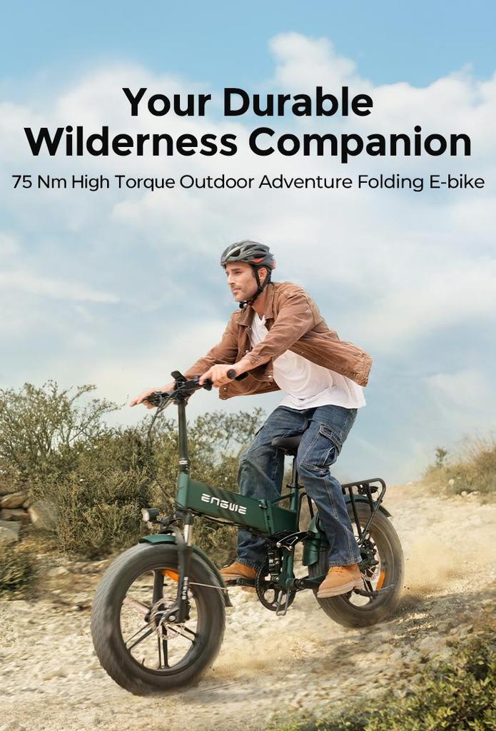 ENGWE ENGINE PRO 2.0 750W All-Season E-Bike | 52V 16Ah Battery | 110KM Range | Hydraulic Brakes | 20x4.0 Snow Tires