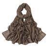 Women Scarf Solid Color Wide Edge Design Thin Scarf Breathable Shawl Versatile Head Wrap Stylish Accessory