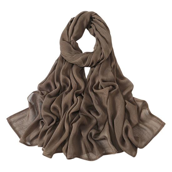 Women Scarf Solid Color Wide Edge Design Thin Scarf Breathable Shawl Versatile Head Wrap Stylish Accessory