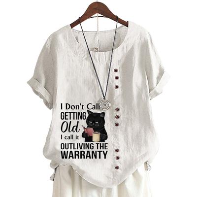 Модная женская футболка с круглым вырезом и коротким рукавом со стильным принтом