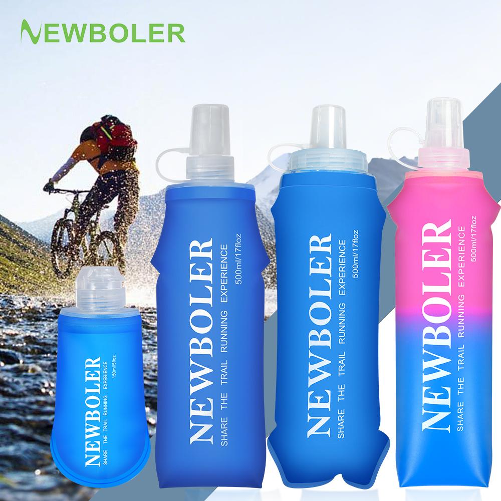 NEWBOLER 150/250/300/500 мл Бутылка для воды ТПУ Складная Мягкая фляга Для активного отдыха Спорт Бег Кемпинг Туризм Путешествия Портативная бутылка для воды