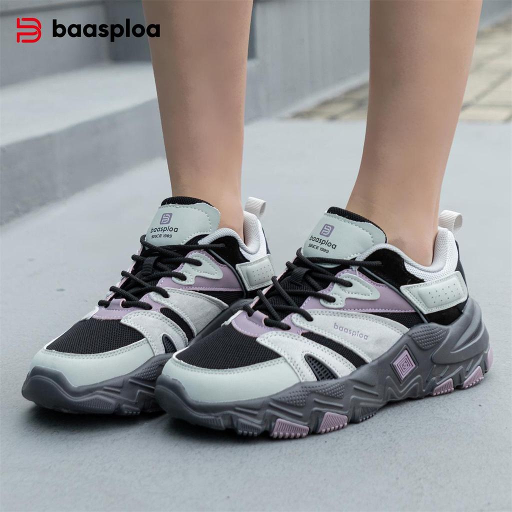 BAASPLOA Women Shoes Mesh Surface Breathable Casual Sports Shoes Light Comfort Non-Slip Outdoor Sports Tennis Shoes Fashion Women Brand Walking Shoes