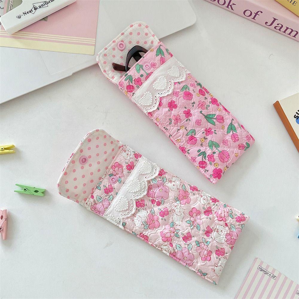 Cartoon Pattern Glasses Storage Bag Anti Pressure Dustproof Sunglasses Case with button Gift Glasses Protective Cover Travel