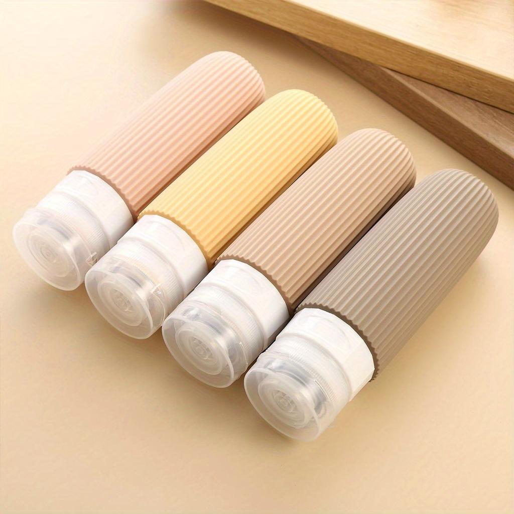 Silicone travel Bottle Tsa approved portable leak proof Squeeze size container Clear toiletry bag Accessory liu