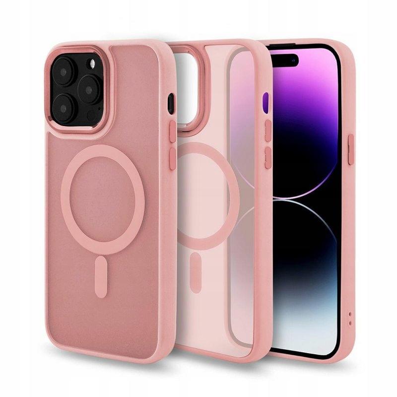 Etui do iphone 12 pro max magsafe magmat obudowa wzmacniana różowy + szkło