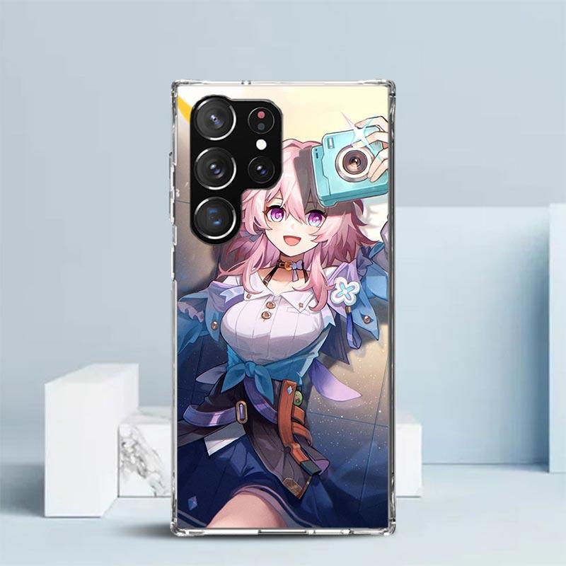 Чехол для телефона Honkai Star Rail Марч 7-е для Samsung Galaxy S24 S25 Edge S26 Ultra S22 S23 Plus S21 + S20 FE Мягкий ТПУ Задняя крышка Ga