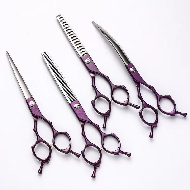 Professional Pet Grooming Scissors Set Dogs Cats Straight Thinning Curved Blades With Carry Case