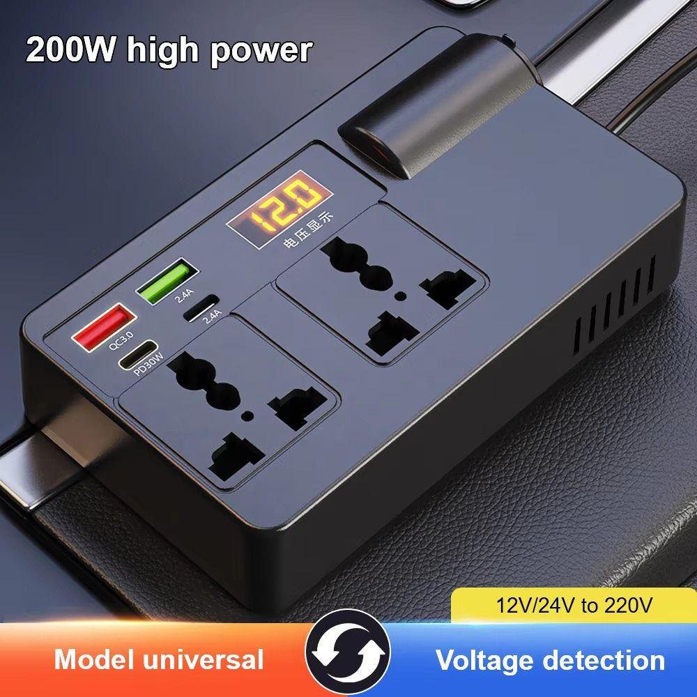 High Power Car Inverter DC 12V/24V To AC 220V Car Converter Socket Portable Power Adapter
