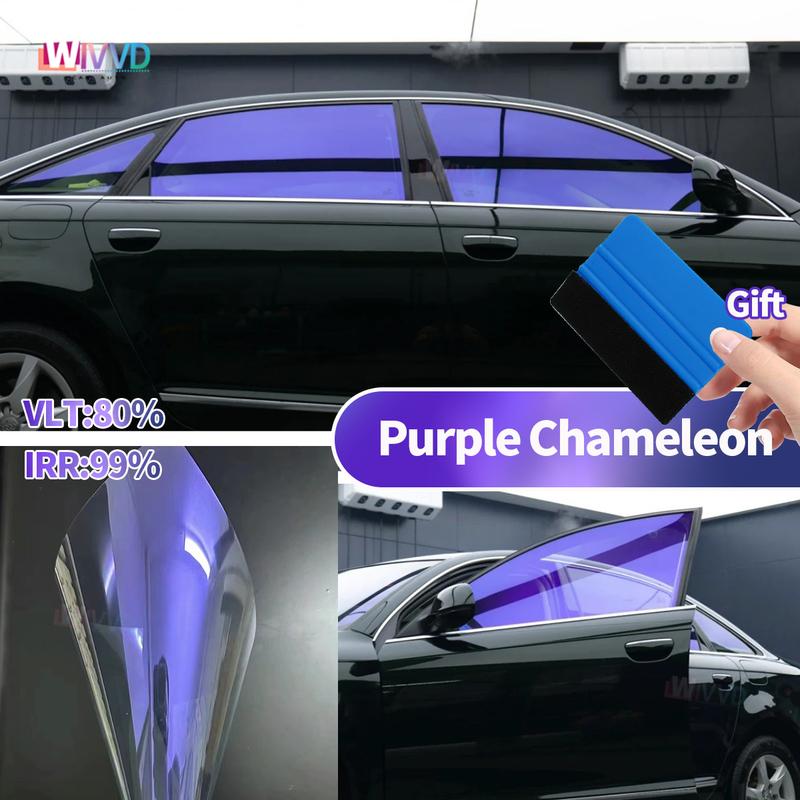 High Quality purple chameleon window tint film roll VLT80% Solar Car Glass Sticker UV Sun Solar Protection  High Heat Resistant