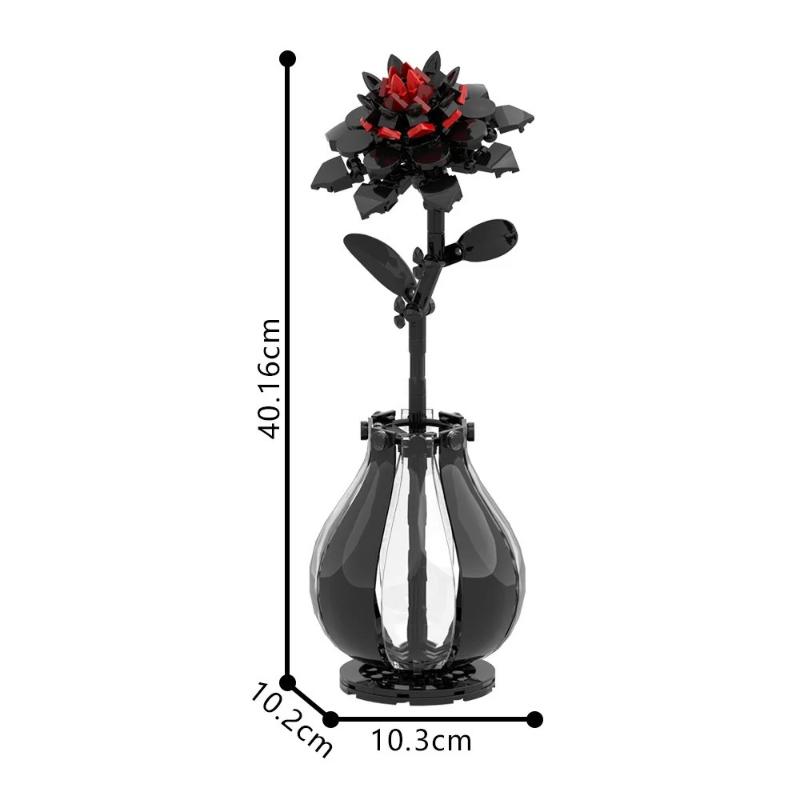 Building Blocks, Adult And Children'S Gifts, Red Dahlias, Creative Bouquet Models, Diy Home And Desktop Decoration, Compatible