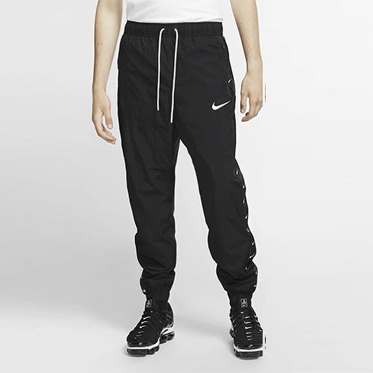 Nike Спортивные брюки свободного кроя Nsw Swoosh со средней посадкой, мужские брюки, черные CD0422-010