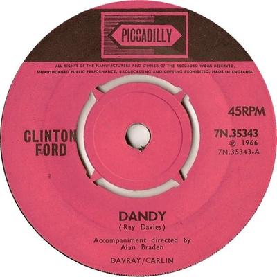 7-дюймовая пластинка КЛИНТОН ФОРД - Dandy 7N35343 Piccadilly 1966 Великобритания Рок Б/У