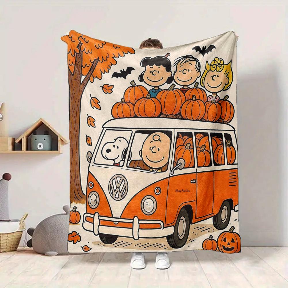 1Pc Snoopy'S Halloween Adventure Blanket Soft And Comfortable Casual Warm Camping Travel Christmas Halloween Gift M91789