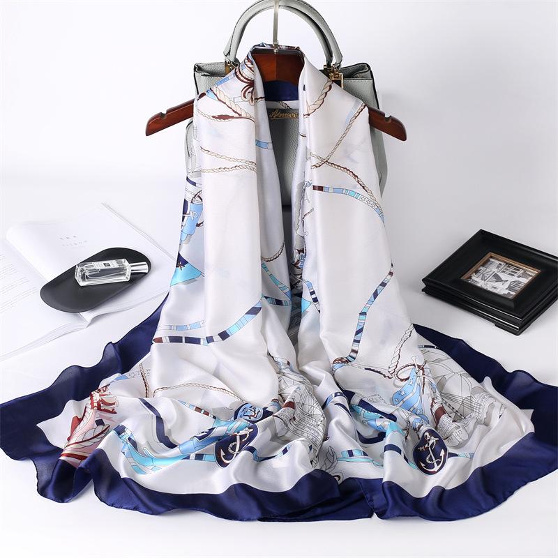 Новый шарф от солнца для женщин Новый шелковый атласный универсальный летний солнцезащитный шелковый шарф подарок на День матери