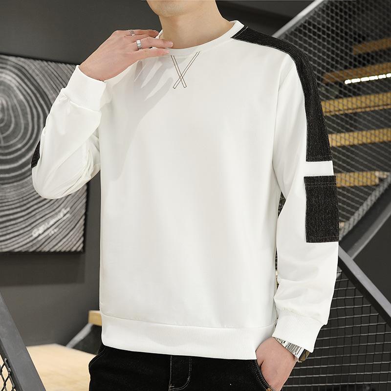 Весна и осень Тонкая спортивная футболка с круглым вырезом и длинным рукавом Мужская свободная и дышащая модная универсальная тенденция