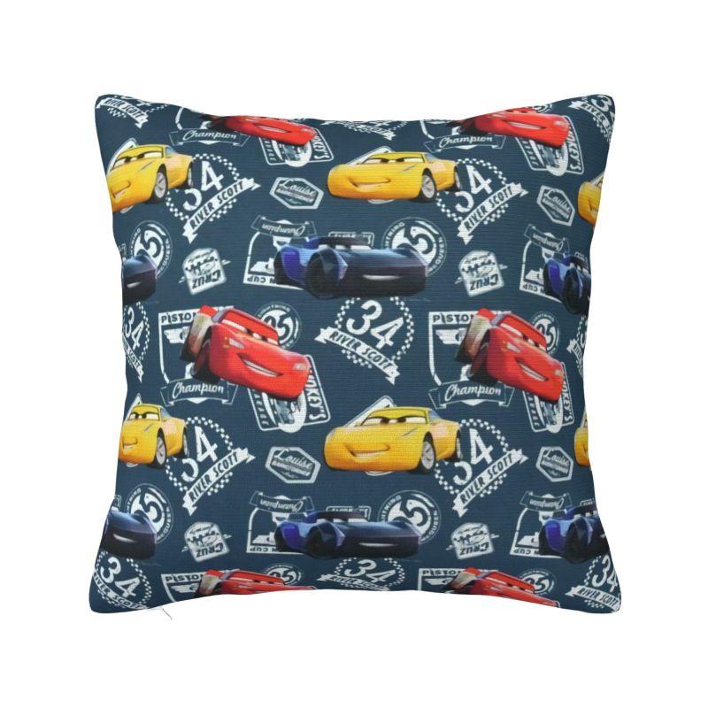 Custom Fashion Lightning McQueen Cartoon Cushion Cover 45x45cm Soft Pillow for Sofa Square Pillowcase