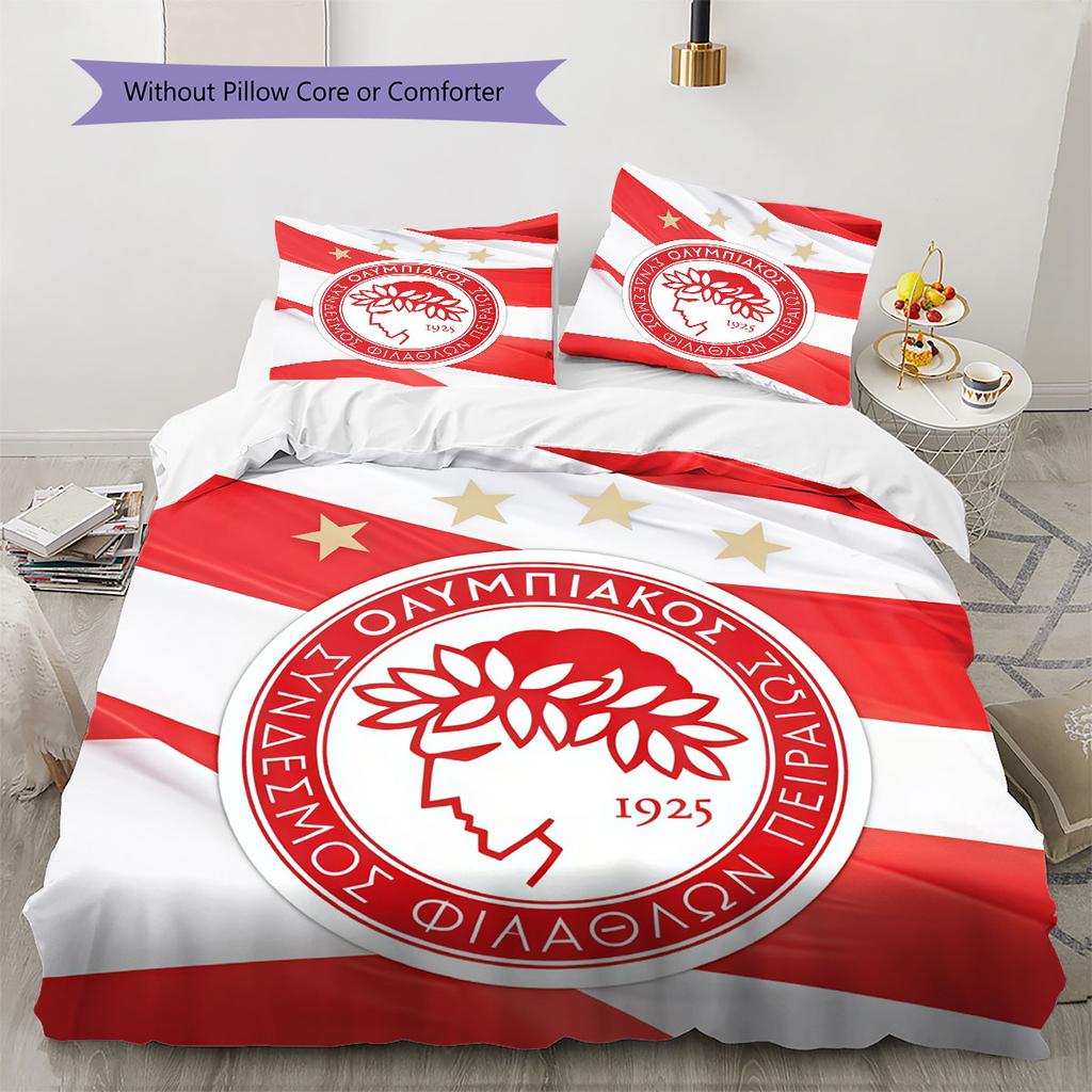 Olympiacos Bedding Quilt Set Quilt Cover Pillowcase Home Decoration Birthday Gift (1 * duvet cover + 2 * pillowcase, without core)