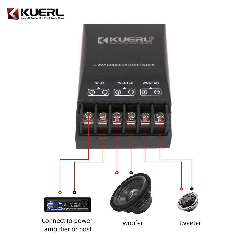 2-Way HiFi Speaker Frequency Dividers Treble/Bass Car Audio Crossover Filter DIY Speakers Filter Free Welding Car Modification