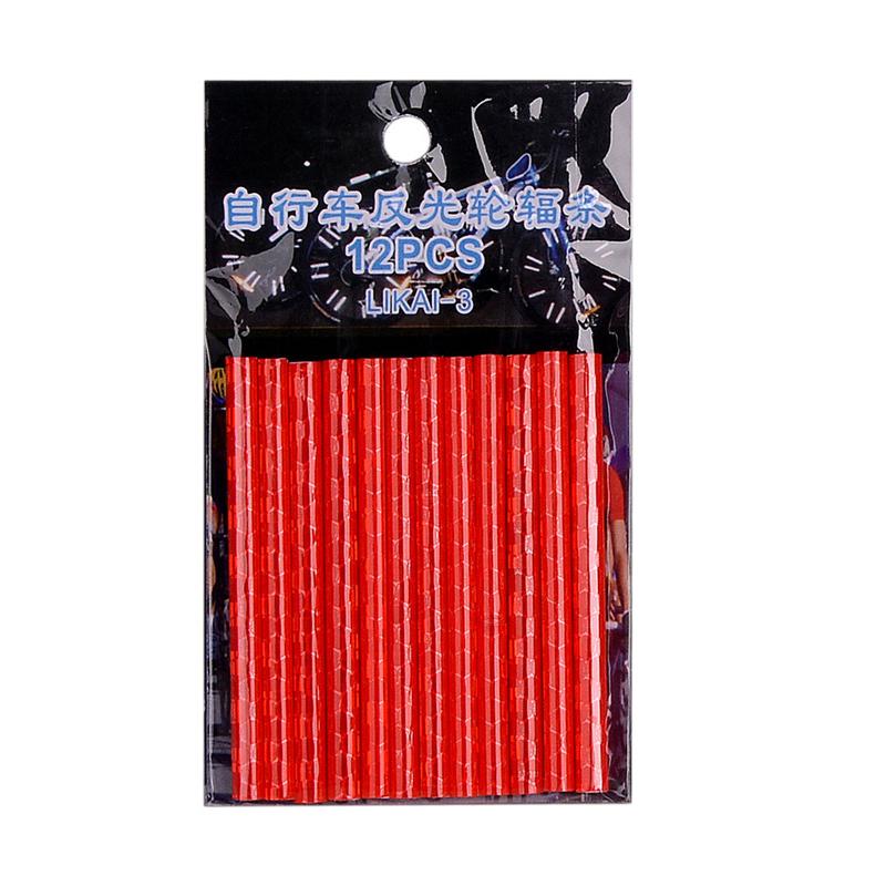 12PCS/Bag Bicycle Wheel Spokes Reflective Sticker Tube Strip Warning Light DIY 7.5cm MTB Cycling Reflector Reflective Kit