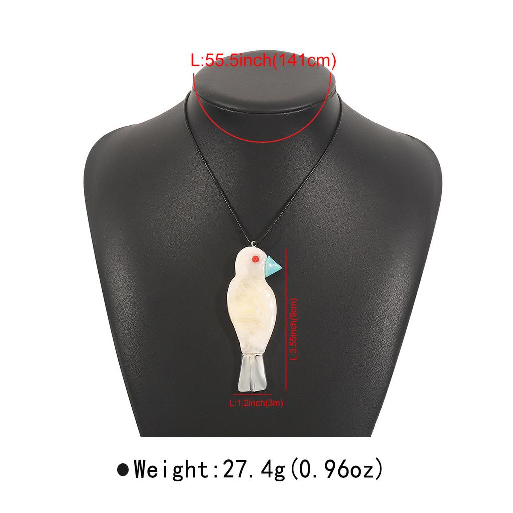 Tooxika Милая подвеска из смолы в виде птицы, длинное ожерелье, персонализированное литературное ожерелье