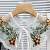 Organza Embroidery Dingzhu Shawl Collar White Detachable Shirt Collar Fashion Women's Lace Collar