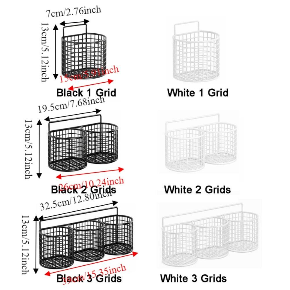 1/2/3 Grids Wall Mounted Storage Basket Large Capacity Comb Storage Bucket Kitchen Shelf  Bathroom