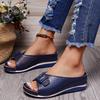 Large Size Cool Slippers Women's Casual Hollow Buckle Wedge Slippers Open-toed Sandals