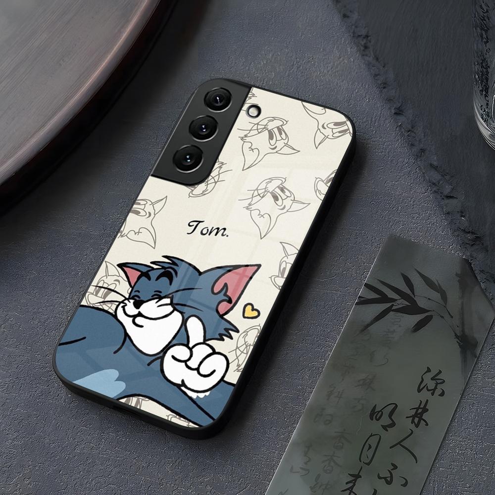 Пара J-JerryS Мышь TomS Чехол для телефона Стекло Для Samsung Galaxy S20 S25 S21 S22 S24 S23 Ultra Fe Plus A54 A16 A24 A55 A53 M54 Coq