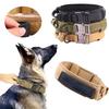 Duarable Tactical Dog Collar Alloy Buckle Adjustable Reinforced Hook Loop Handle for  K9 Large Dogs Training Accessories