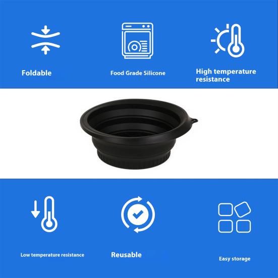 Портативная чаша для ледяной бани, складная конструкция, экологичная, многоразовая, эффективная, моющая, многоцелевая, силиконовая чаша для ледяной бани