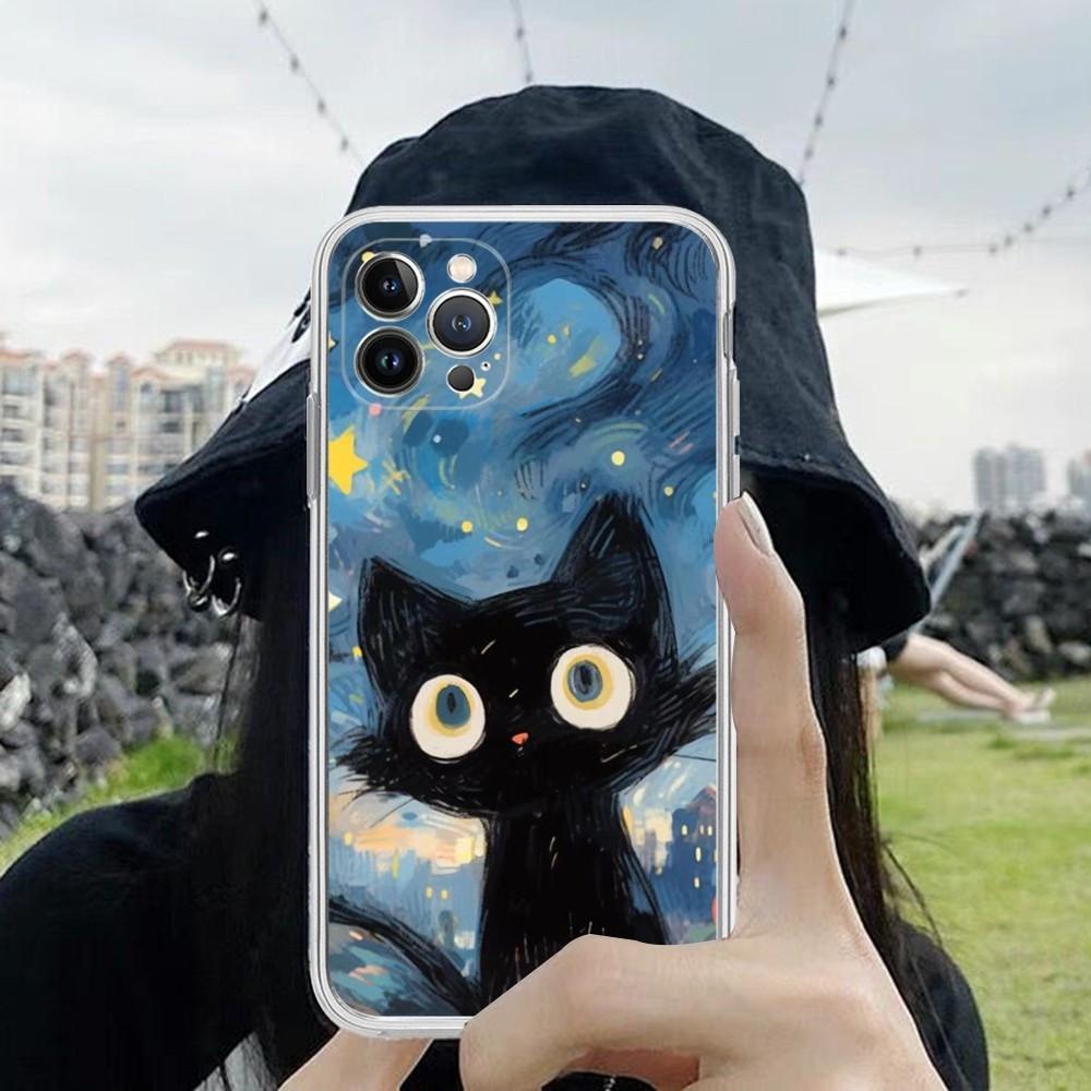 Чехол для мобильного телефона iPhone15 Mini, чехол для мобильного телефона Star Cat, окрашенный, устойчивый к падениям, для мобильного телефона, устойчивого к падениям.