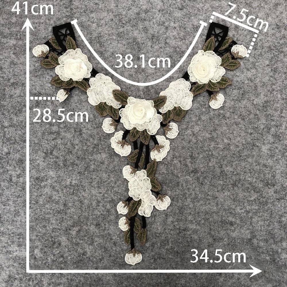 Новый 3D вышитый красный полый кружевной DIY аксессуары для одежды тканевый патч