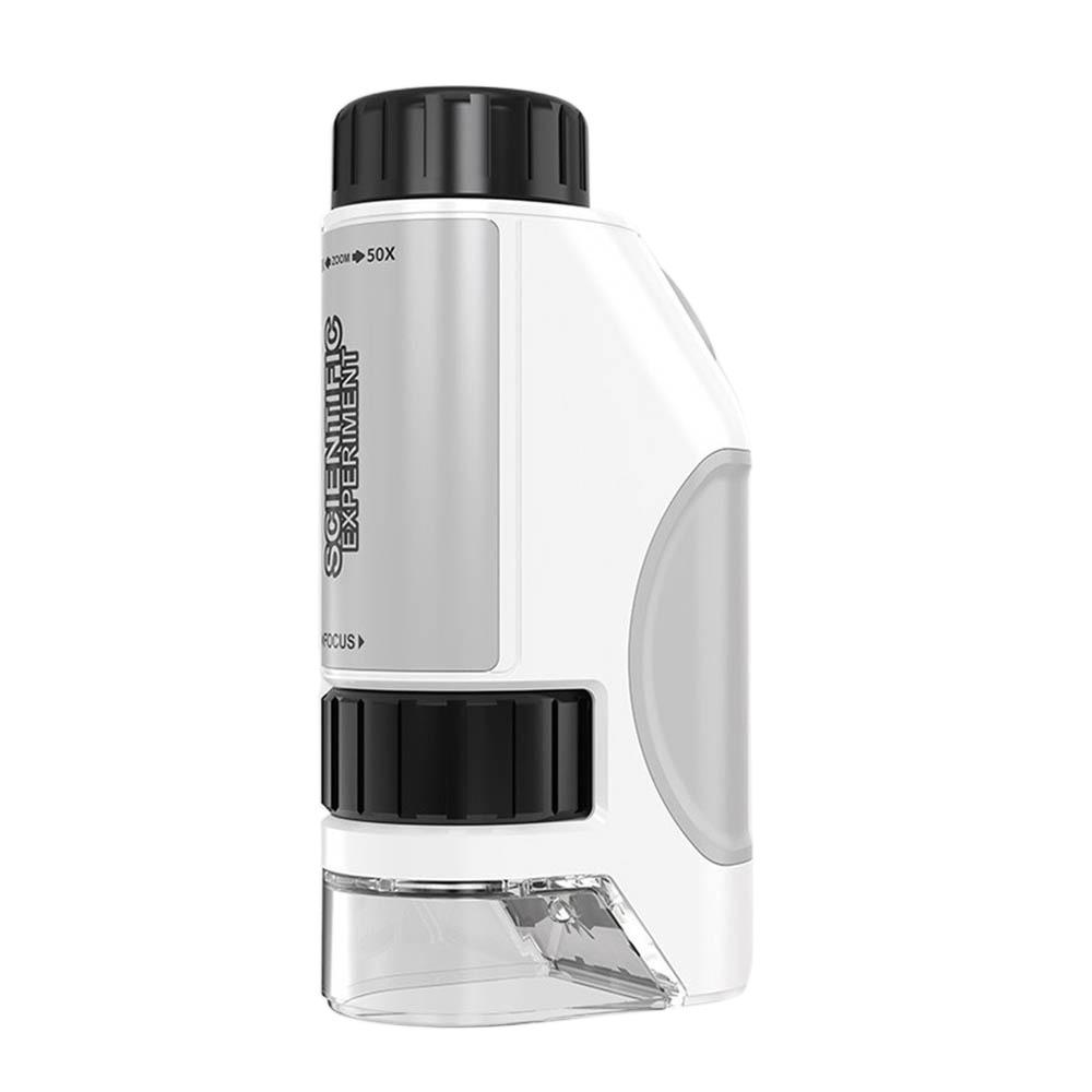 Handheld Kids Microscope Zoom 50x-300x LED Light Source Educational Microscope Battery Powered High Definition