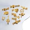 Yori 2Pcs Stainless Steel Key Heart Anchor Cross Pendant Vacuum Electroplating 18K Gold Color Preserving in Furnace