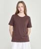BASIC HOUSE Women'S Modal Crew Neck Regular Fit Short Sleeve T-Shirt Brown Lats0222