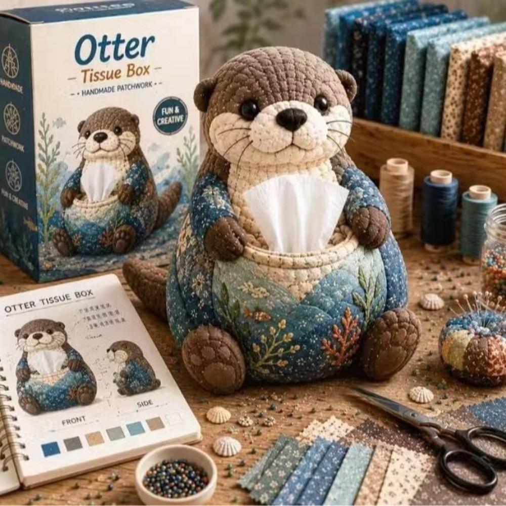 Pre-Cut Fabric Tissue Box DIY Kit Animal Shaped Handmade Tissue Holder  For Bedroom Decor